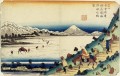 Vista del lago Suwa visto desde el paso Shiojiri 1830 Keisai Eisen Ukiyoye